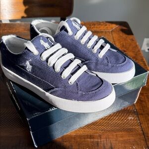 Like New Polo by Ralph Lauren Navy and White Women's Sneakers